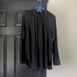 Loft Black Flowy Mock Neck Tunic Size Medium